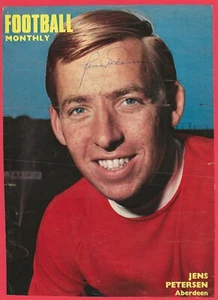 JENS PETERSEN ABERDEEN FC 1964-70 DENMARK INT RARE ORIGINAL AUTOGRAPHED PICTURE - Picture 1 of 3