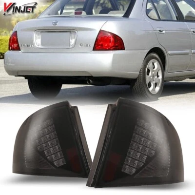 Par de luces traseras LED para Nissan Sentra 2000-2003 negras/lámparas de humo izquierda y derecha  Foto 1 de 4