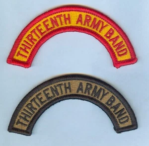 13th ARMY BAND (FLORIDA ARNG) Tab Set - COLOR & MULTICAM VARIATION (2 DIFF) - Picture 1 of 1