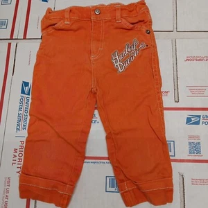 Toddler girl sz6 denim jeans~ Orange Harley Davidson - Picture 1 of 4