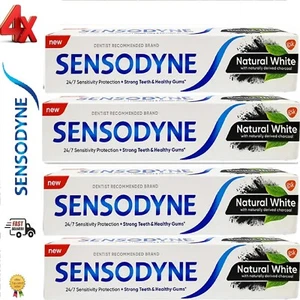 Sensodyne Natural White Toothpaste For Whitening Teeth 4 x 75ml Pack (300ml) - Picture 1 of 9