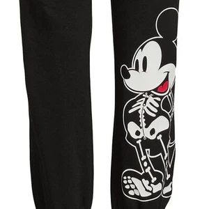 DISNEY Mickey Mouse Skeleton Black Joggers Juniors Medium (7/9) Sweat Pants NWT - Picture 1 of 12