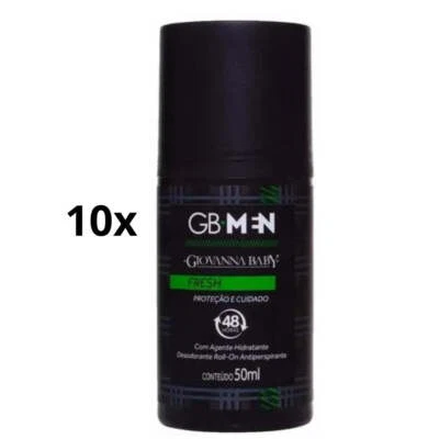 Lote de 10 Desodorantes Antitranspirantes Fresh Men Olor Roll-On 50 ml Giovanna Baby Foto 1 de 2