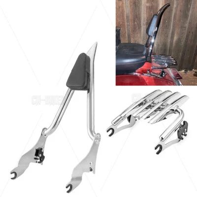 Respaldo 27" Sissy Bar & Stealth Rack para Harley 09-25 Road Glide Street Glide Foto 1 de 4