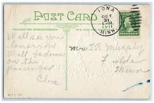 1911 Iona Minnesota MN To Fulda Duplex Cancel 1 Cent Heartiest Greeting Postcard - Picture 1 of 2