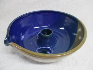 Handmade Stone Fence Pottery Chicken Roasting G.F.Wolff Blue Glaze - Picture 1 of 5