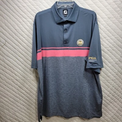 FootJoy Polo Mens XXL Grey Pink Golf Active Performance Comfort PGA - Image 1 of 4
