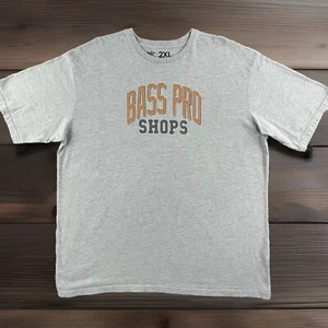 Bass Pro Shop 2XL T Shirt Men XXL Short Sleeve Gray Work Fishing Camping - Picture 1 of 7