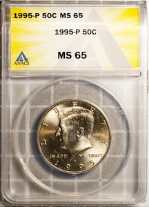 1995-P 50c Silver John F Kennedy Half MS 65 ANACS # 7351407 + Bonus - Picture 1 of 2