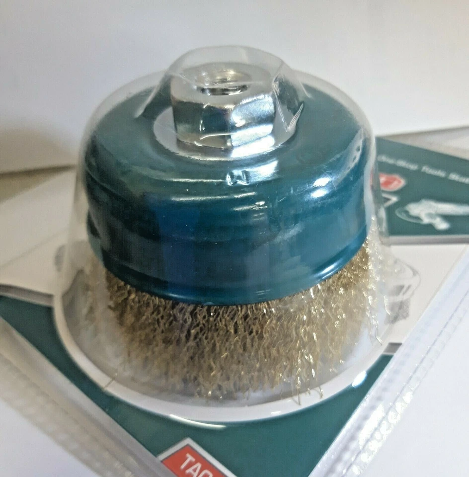 TOTAL Wire Cup Brush M14 x x 100mm( 4 Inch) Dia For Use On Suitable Angle Grinders