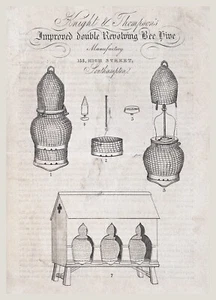 13556. Póster de decoración de pared. Diseño interior de habitación. Invención vintage de la colmena de abejas - Imagen 1 de 1