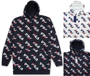 FILA Men's Pullover Hoodie Big & Tall All Over Step Repeat Print Fleece Lined - Picture 1 of 7