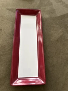 Pampered Chef Simple Additions Red/white Rectangular Tray 16”x 6” EUC - Picture 1 of 3