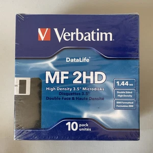 10x Verbatim Diskette MF-2HD 3,5" 1,44MB IBM formatierte Diskette doppelseitig - Bild 1 von 4