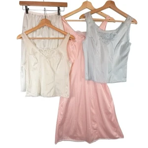 VTG Movie Star Nightie Lingerie Set Nylon Lace Pink Sissy 1970s SIZE SMALL USA - Picture 1 of 16