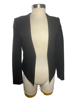 Topshop Blazer Chaqueta Mujer 4 Negro Abierto Clásico Carrera Oficina Minimalista NUEVO Foto 1 de 4