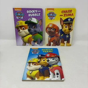 Paw Patrol Board Book Lot Chase Zuma Rocky Rubble Rescue Team - Picture 1 of 6