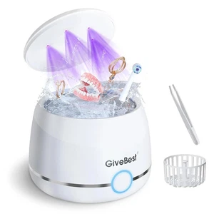 Limpiador UV ultrasónico para dentaduras postizas, retenedor, protector bucal, alineador, 45 kHz 190 ml - Imagen 1 de 11