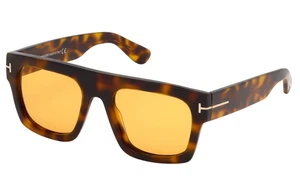 TOM FORD TF 0711 Fausto Sunglasses 56E Havana / Amber lenses 53 new - Picture 1 of 3
