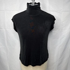 Chico's Travelers Women's Top Black 2 L Shirt Sleeveless Mock Neck - Picture 1 of 7