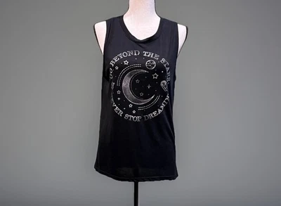 女士的现代豪华大号背心月亮曼陀罗黑色上衣肌肉衬衫锻炼服 — 第 1/4 张图片