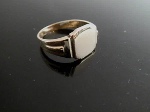 Vintage Solid 10k Yellow Gold Blank Signet (No Monogram) RING Size 6 - Picture 1 of 8