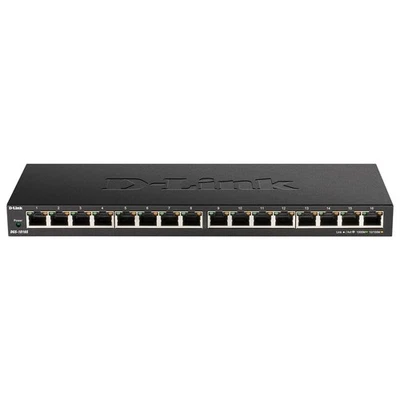 D-Link Ethernet Switch, 16 Port Gigabit Slim Switch Plug and Play, Unmanaged, Me - Image 1 of 4