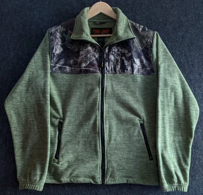 Trail Crest 夹克分手迷彩男式 M 码绿色羊毛全拉链狩猎户外 — 第 1/4 张图片
