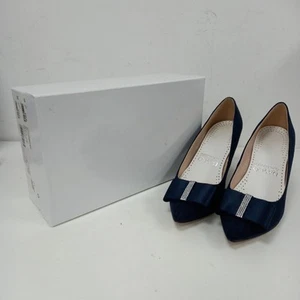 Nine West Mid Heel Court Shoes UK 6 US8 Navy Rhinestone Wedding FPL-RMF - Picture 1 of 11