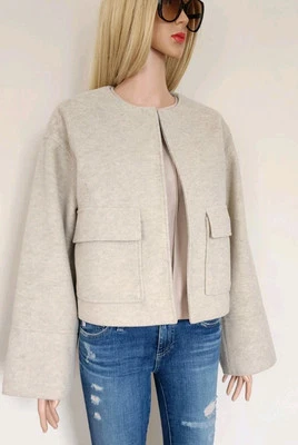 CHAQUETA BUFANDA MARCIANO MARY GRIS CREMA MULTI SET MEDIANA NUEVA CON ETIQUETAS Foto 1 de 4