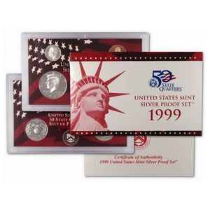 US Mint 1999 S Silver Proof Set - Complete with Box & COA - Picture 1 of 1