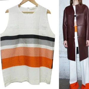 Celine Phoebe Philo 2013 Spring silk blend striped shirt sleeveless size 40 - Picture 1 of 10