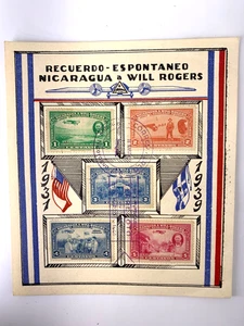 1939 Cache Cover Nicaragua Will Rogers Commemoration of 1931 Visit - Picture 1 of 6