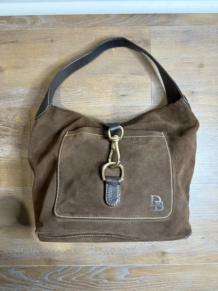 Cartera Dooney & Bourke para mujer marrón gamuza Annalisa bloqueo saco holgado hobo Y2K Foto 1 de 4