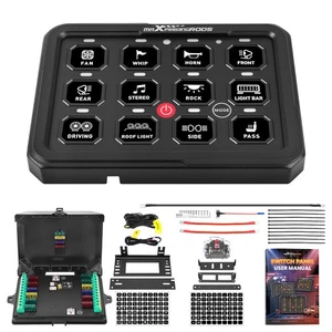 12 Gang Blue Switch Panel ON-OFF LED Control Relay Control Box Marine Boat Truck - Picture 1 of 11