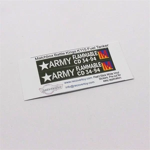 Matchbox Lesney King Size K115 Battle Kings Fuel Tanker Stickers - Picture 1 of 4