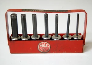 Mac SXA7T Seven Piece Long Hex Bit Driver Set 3/8" Dr in Metal Tray 1/8" to 3/8" - Picture 1 of 5