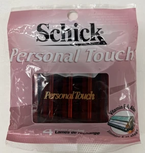 Schick Personal Touch Razor Refill Blades 4 Pack NEW Unopened Vitamin E & Aloe - Picture 1 of 6