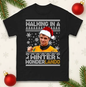 Lando Walking In A Winter WonderLando Weihnachten T-Shirt Lustiges Weihnachtsgeschenk T-Shirt Top - Bild 1 von 4