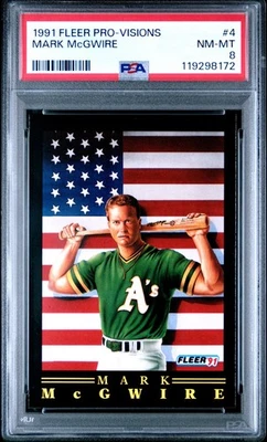 1991 FLEER PRO-VISION #4 MARK MCGWIRE - PSA 8 - Image 1 of 2