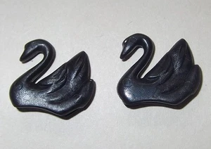 16734, 2x Helm- Feder "Schwan", Schwanenritter, schwarz - Picture 1 of 2