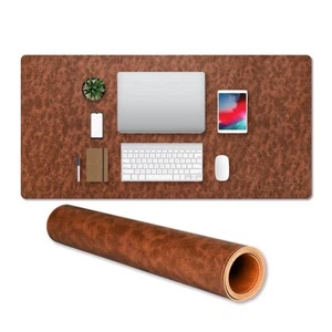 Leather Gaming Desk Mat Large Extended Long Desk Pad for Computer Keyboard PC - Picture 1 of 7