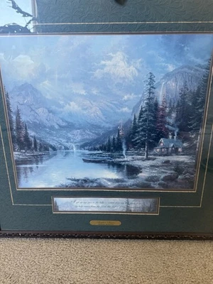 Thomas Kinkade Accent Print Mountain Majesty 23x22 Framed With Auth. Cert. - Image 1 of 3