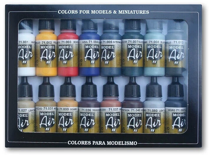 Vallejo 71.178 Model Air: Set Basisfarben (16 Farben je 17ml) Acryl Paints - Bild 1 von 1