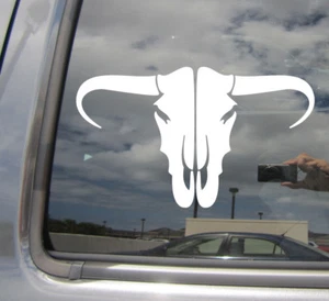 Cow Skull - Steer Bull Bovine Head Car Bumper Window Vinyl Decal Sticker 01528 - Bild 1 von 2