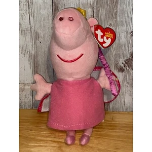 NWT 2003 TY Princess Peppa Pig Beanie Baby Plush Stuffed Animal 8" Doll Toy - Picture 1 of 8