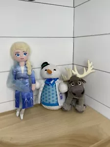 Disney Frozen 10" Plush Collector Set of 3 Elsa Sven Doc McStuffins EUC - Picture 1 of 5