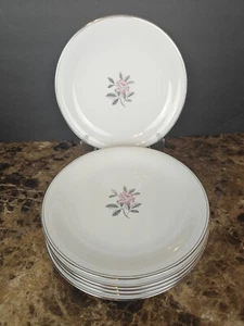Set Of 6 Noritake Rosales Dinner Plates Japan 5790 Pink Floral Roses 10.5" - Picture 1 of 9