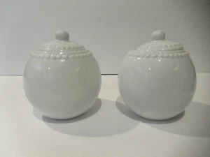 BIA Cordon Bleu White Porcelain Beaded Covered Sugar Bowl Set (2) - Picture 1 of 6