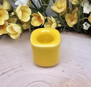 Yellow Ceramic Chime Candle Holder: For .5 inch Diameter Candles, Ritual Spell - Picture 1 of 10